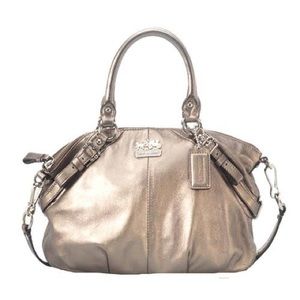 Coach Madison Metallic Leather Sophia Satchel Handbag